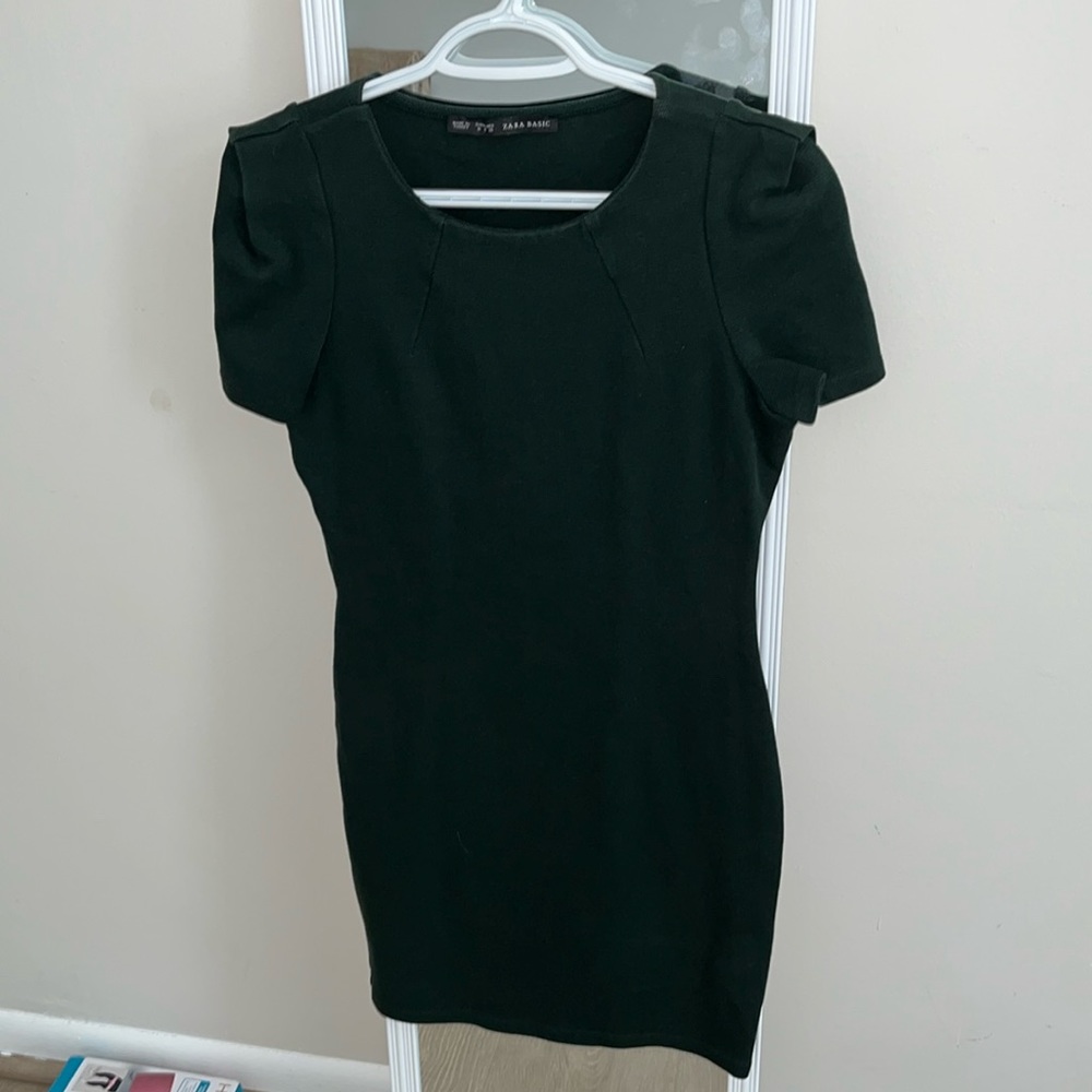 Women’s Zara Basic bodycon dark green dress